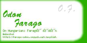 odon farago business card