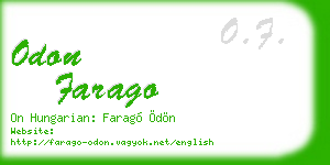 odon farago business card